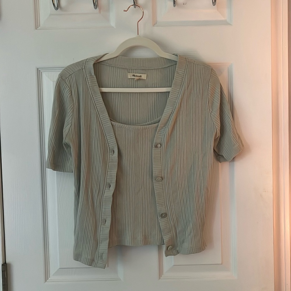 Madewell two piece tank/cardigan set